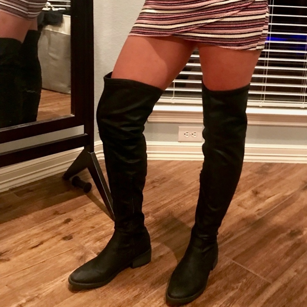 Black Thigh High Boots